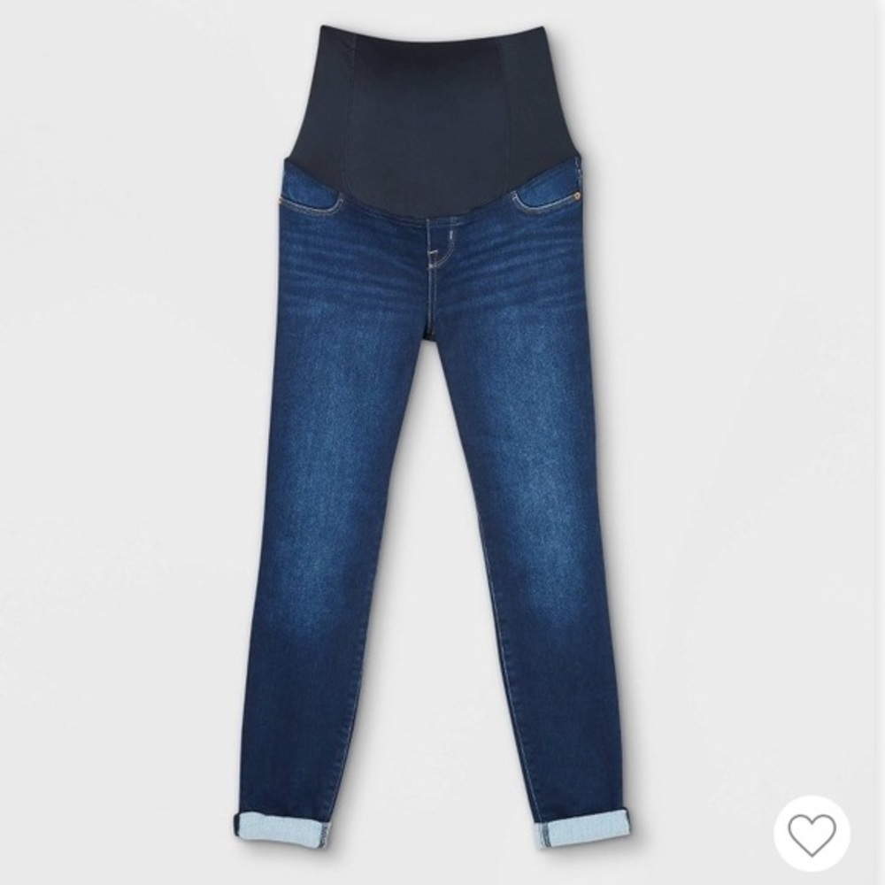 (6)- Isabel Maternity Crossover Panel Brushed Back Skinny Jeans‎